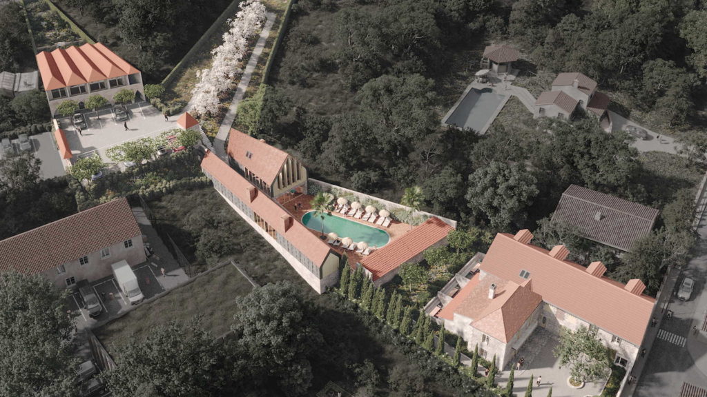 Vue aérienne complet de Maison Borreze - Maison de caractère en Dordogne - Maison Borreze